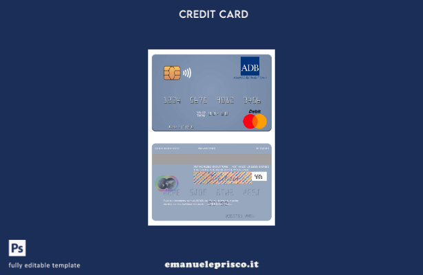 modello di mastercard Palau ADB Bank in stile verificato